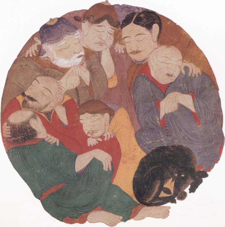 unknow artist The Seven Sleepers in the cave of Ephesus with their dog